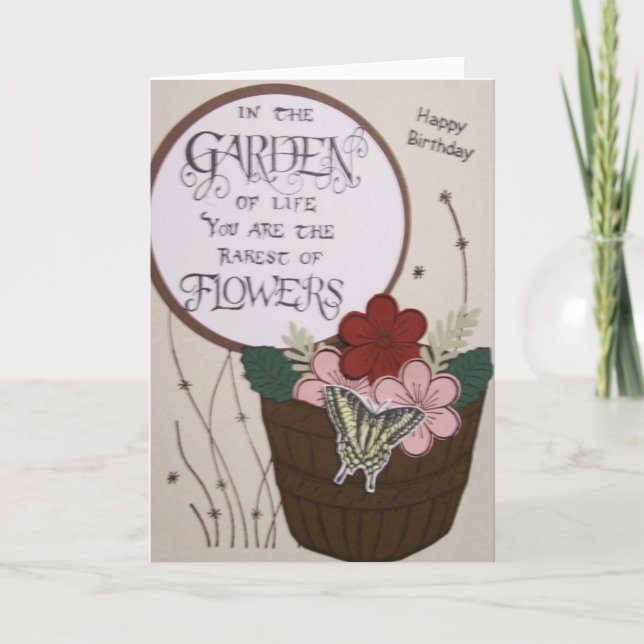 Geburtstags-Blume Karte (Vorderseite)