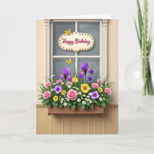 Geburtstags-Blumen-Fensterkarte Karte