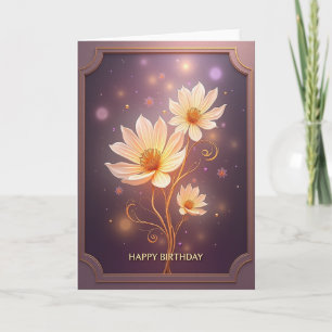 Geburtstags-Blumen-Glow-Karte Karte