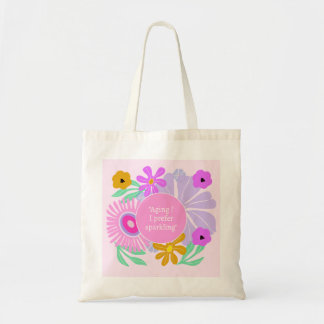 Geburtstags-Blumenrosa-Zitat-Alter-Tragetasche Tragetasche