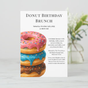 Geburtstags-Brunch-Party   Pfannkuchen & Donuts  Einladung