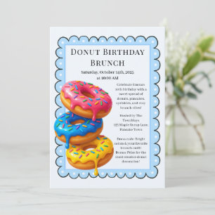 Geburtstags-Brunch-Party   Pfannkuchen & Donuts  Einladung