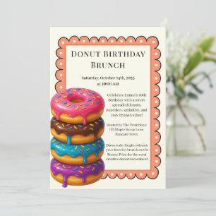 Geburtstags-Brunch-Party   Pfannkuchen & Donuts  Einladung