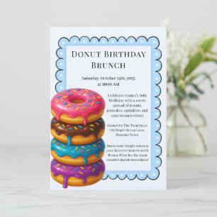 Geburtstags-Brunch-Party   Pfannkuchen & Donuts  Einladung