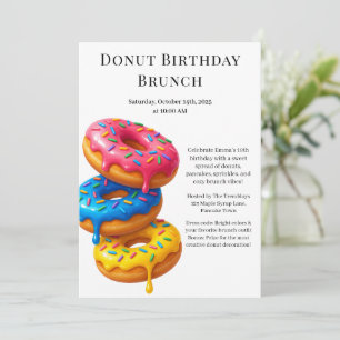 Geburtstags-Brunch-Party   Pfannkuchen & Donuts  Einladung