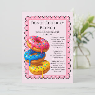 Geburtstags-Brunch-Party   Pfannkuchen & Donuts  Einladung