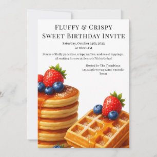 Geburtstags-Brunch-Party   Pfannkuchen & Waffeln  Einladung