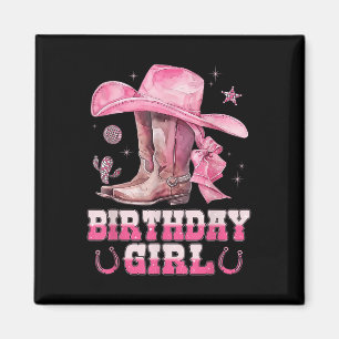 Geburtstags-Cowgirl Western Geburtstagsmädchen Par Magnet