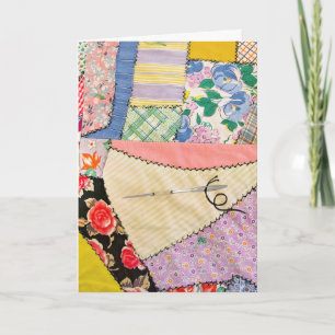Geburtstags-Crazy-Patchwork-Quilt-Design Karte