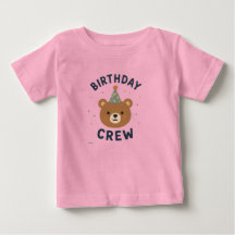 Geburtstags-Crew-Bär-T-Shirt für Kleinkinder