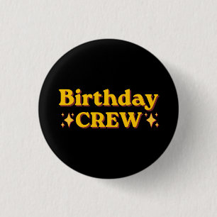 Geburtstags-Crew Retro Button
