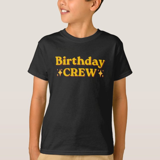 Geburtstags-Crew Retro T-Shirt (Vorderseite)