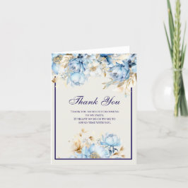 Geburtstags dank Ice Blue und Navy Floral Dankeskarte