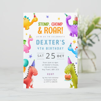 Geburtstags-Dinos laden zum Dinosaurier-Geburtstag Einladung