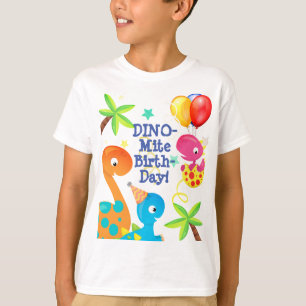 Geburtstags-Dinosaurier und Ballons individuell T-Shirt