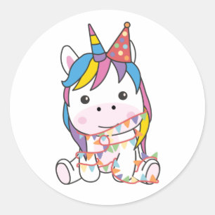 Geburtstags-Einhorn für Kinder - eine klassische G Runder Aufkleber