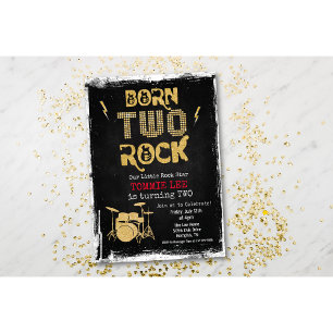 Geburtstags-Einladung Born TWO Rock Rockstar zum 2 Einladung