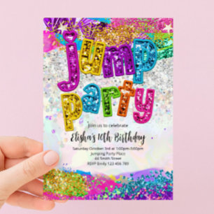 Geburtstags-Einladung Jump Party jedes Alter Einladung