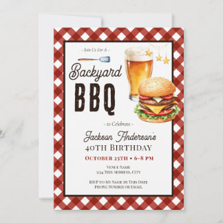 Geburtstags-Einladung zum 40. BBQ im Hinterhof für Einladung