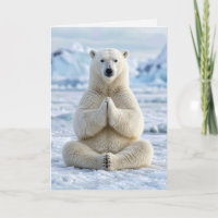 Geburtstags-Eisbär in einer Yoga-Pose