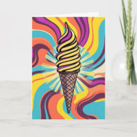 Geburtstags-Eiscreme-Kegel Psychedelische Pop-Art