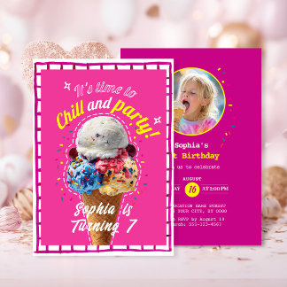 Geburtstags-Eiscreme-Party zum Chillen Einladung