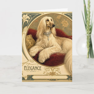 Geburtstags-Elegantes Afghan-Hound-Porträt Karte