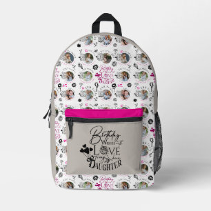 Geburtstags-Foto-Collage-Typografie für Töchter Bedruckter Rucksack