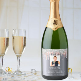 Geburtstags-Foto Silber Glitzer Rosa Spaß Fakten b