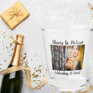 Geburtstags-Foto zum Meilenstein Geburtstag Custom Schnapsglas