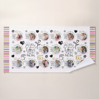 Geburtstags-Fotocollage für Mama als Erinnerungsst Badehandtuch
