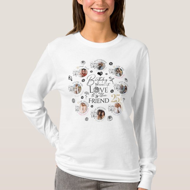 `Geburtstags-Fotocollage T-Shirt (Vorderseite)