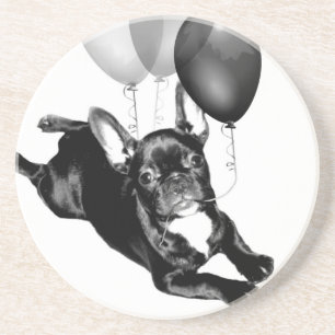 Geburtstags-französische Bulldogge Sandstein Untersetzer