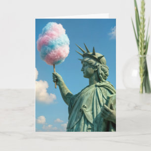 Geburtstags-Freiheitsstatue mit Zuckerwatte Karte