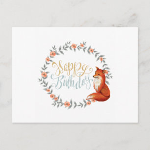 Geburtstags-Fuchs-Kranz Postkarte