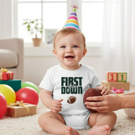 Geburtstags-Fußball-Erstes-Jahr-Grün-Design Baby T-shirt