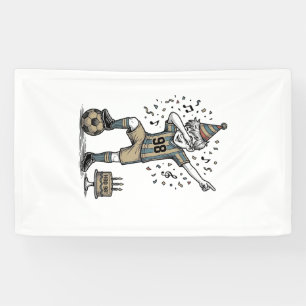 Geburtstags-Fußball-Junge-Dab-Vintage-Gravur-Shirt Banner