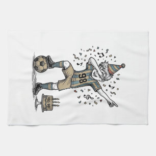 Geburtstags-Fußball-Junge-Dab-Vintage-Gravur-Shirt Geschirrtuch