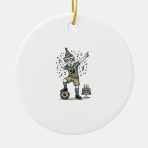 Geburtstags-Fußball-Junge-Dab-Vintage-Gravur-Shirt Keramik Ornament