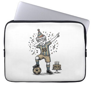 Geburtstags-Fußball-Junge-Dab-Vintage-Gravur-Shirt Laptopschutzhülle