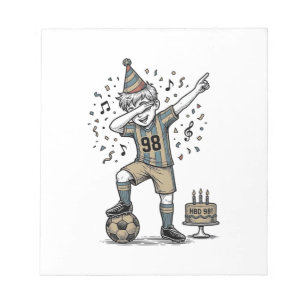 Geburtstags-Fußball-Junge-Dab-Vintage-Gravur-Shirt Notizblock