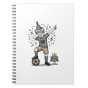 Geburtstags-Fußball-Junge-Dab-Vintage-Gravur-Shirt Notizblock