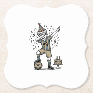 Geburtstags-Fußball-Junge-Dab-Vintage-Gravur-Shirt Untersetzer