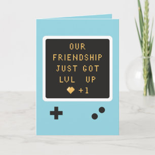 Geburtstags Gameboy Freundschaft Level Auf Ein Wei Karte
