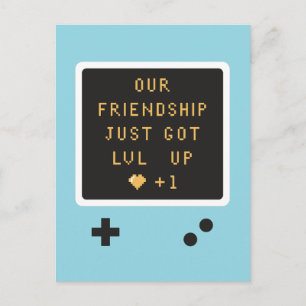 Geburtstags Gameboy Freundschaft Level Auf Ein Wei Postkarte