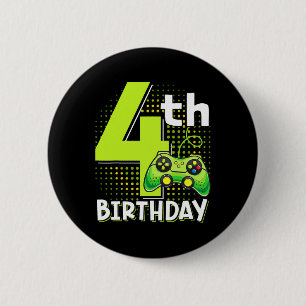 Geburtstags-Gamer 4 Jahre alt Lustiges Videospiel  Button