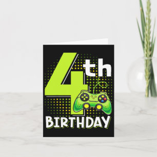 Geburtstags-Gamer 4 Jahre alt lustiges Videospiel Karte