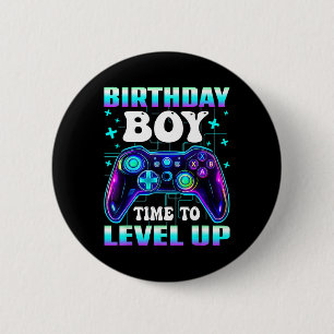 Geburtstags-Gamer-Junge-Controller Zeit zum Levela Button