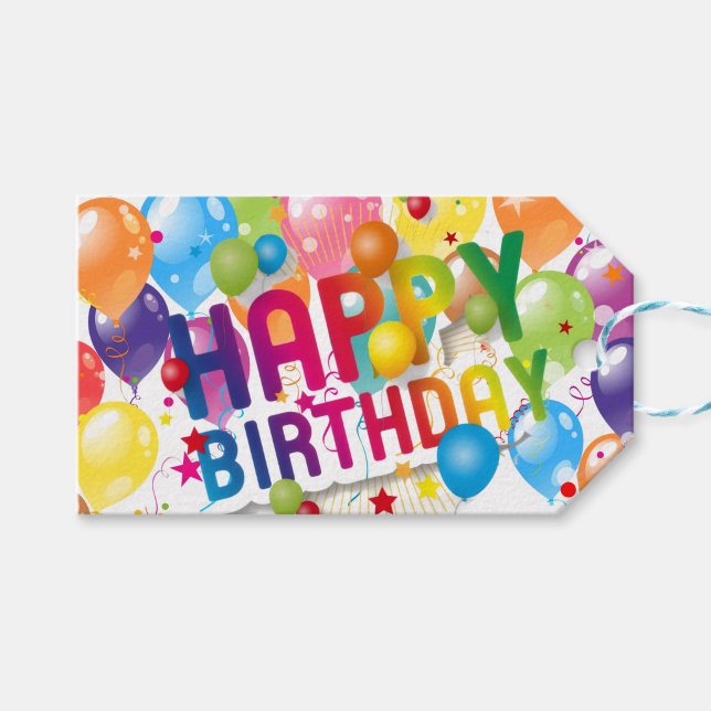 Geburtstags-Geschenkanhänger  Geschenkanhänger (Happy Birthday Rainbow Style Gift Tag!)