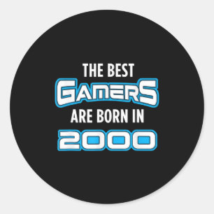 Geburtstags-GeschenkvideoGamer für die 2000er Runder Aufkleber